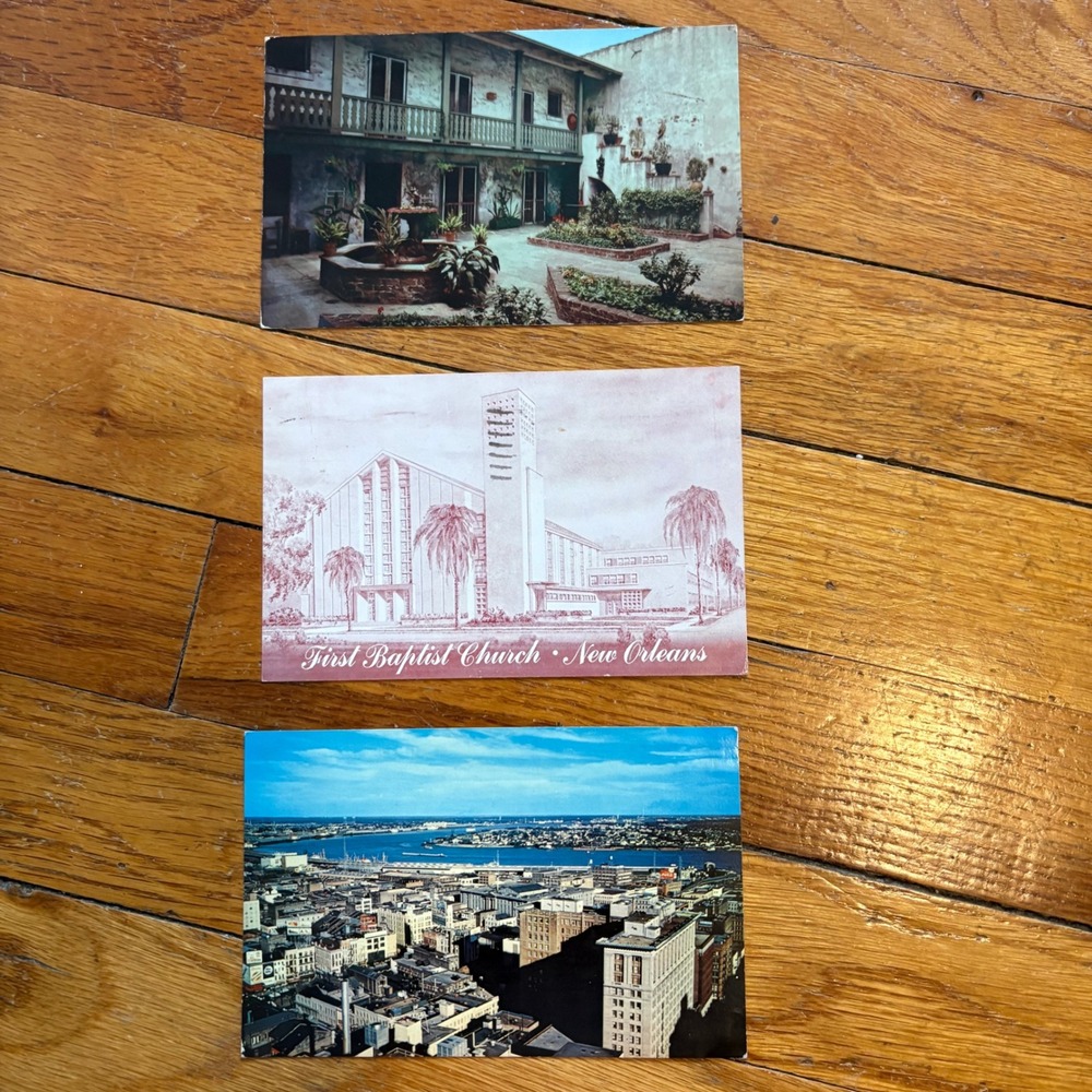 Vintage New Orleans Louisiana Lot of 3 1960s Charles Street Bosque Courtyard